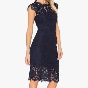 Elegant Navy Lace Dress